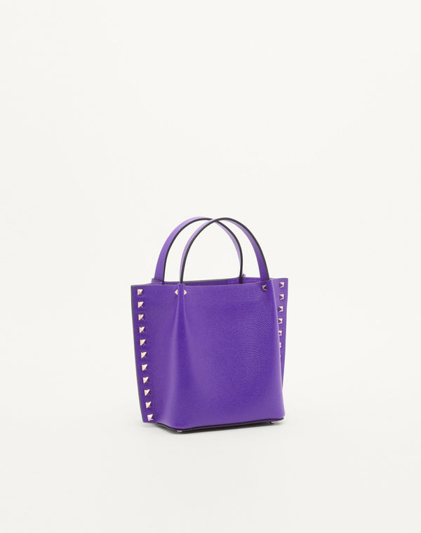 BORSA SHOPPING PICCOLA ROCKSTUD IN VITELLO GRANATO 