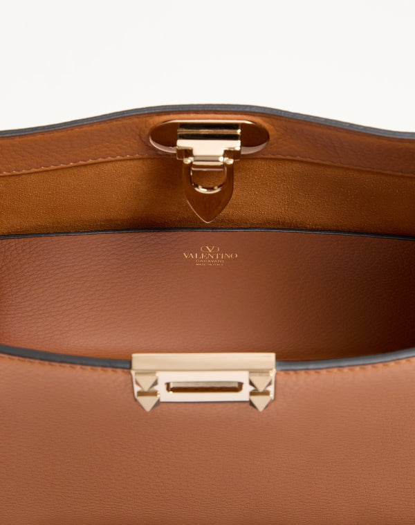 Borsa Hobo Valentino Garavani Rockstud In Vitello Granato 