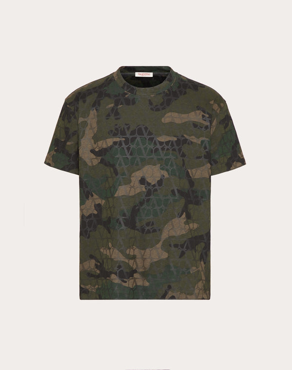 T-Shirt In Cotone Con Stampa Toile Iconographe Camouflage