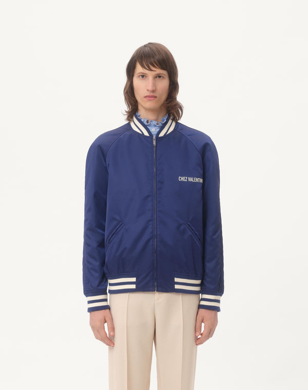 Bomber In Nylon Con Stampa Chez Valentino