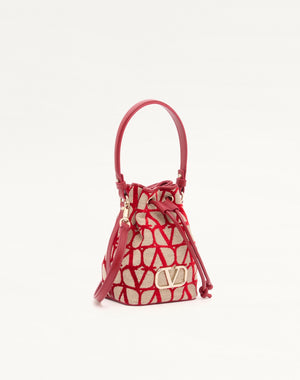 Mini Borsa A Secchiello Vlogo Signature In Toile Iconographe