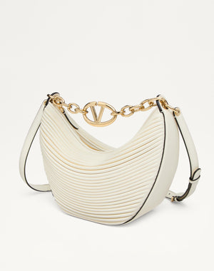 Hobo Piccola Vlogo Moon Bag In Nappa Lavorata Con Catena