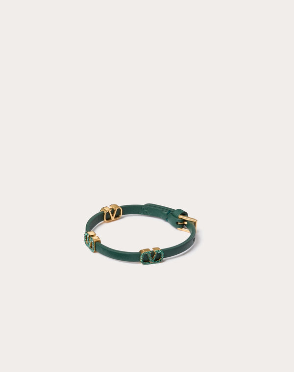 Bracciale Vlogo Signature Valentino Garavani In Pelle E Cristalli 