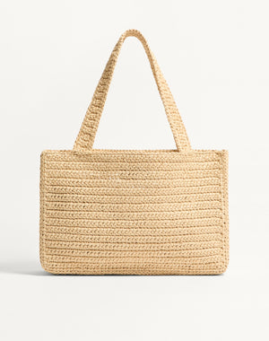 Borsa Shopping Media Valentino Garavani Viva Superstar In Rafia