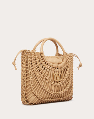 Borsa Shopping Valentino Garavani Allknots In Pelle Intrecciata 