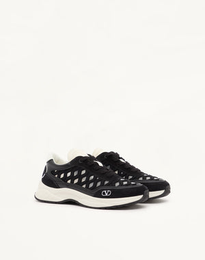 SNEAKER READY GO RUNNER IN TESSUTO E PELLE