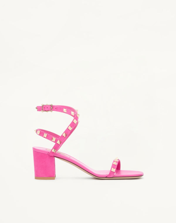 SANDALO ROCKSTUD IN CAMOSCIO CON CINTURINI 60MM