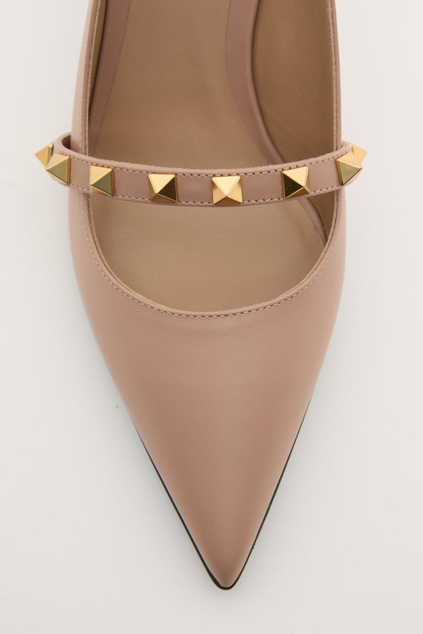 DÉCOLLETÉ SLINGBACK ROCKSTUD CON TACCO SCULTURA IN VITELLO 70MM