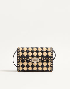 Borsa Piccola A Tracolla VALENTINOentino Garavani Rockstud Ricamata In Rafia