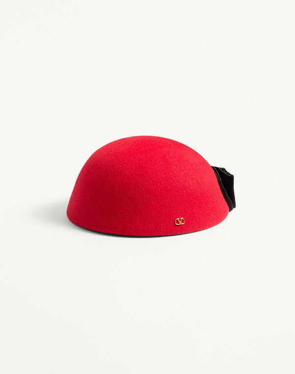 Cappello Vlogo Signature In Tessuto Lapin E Fiocco In Raso