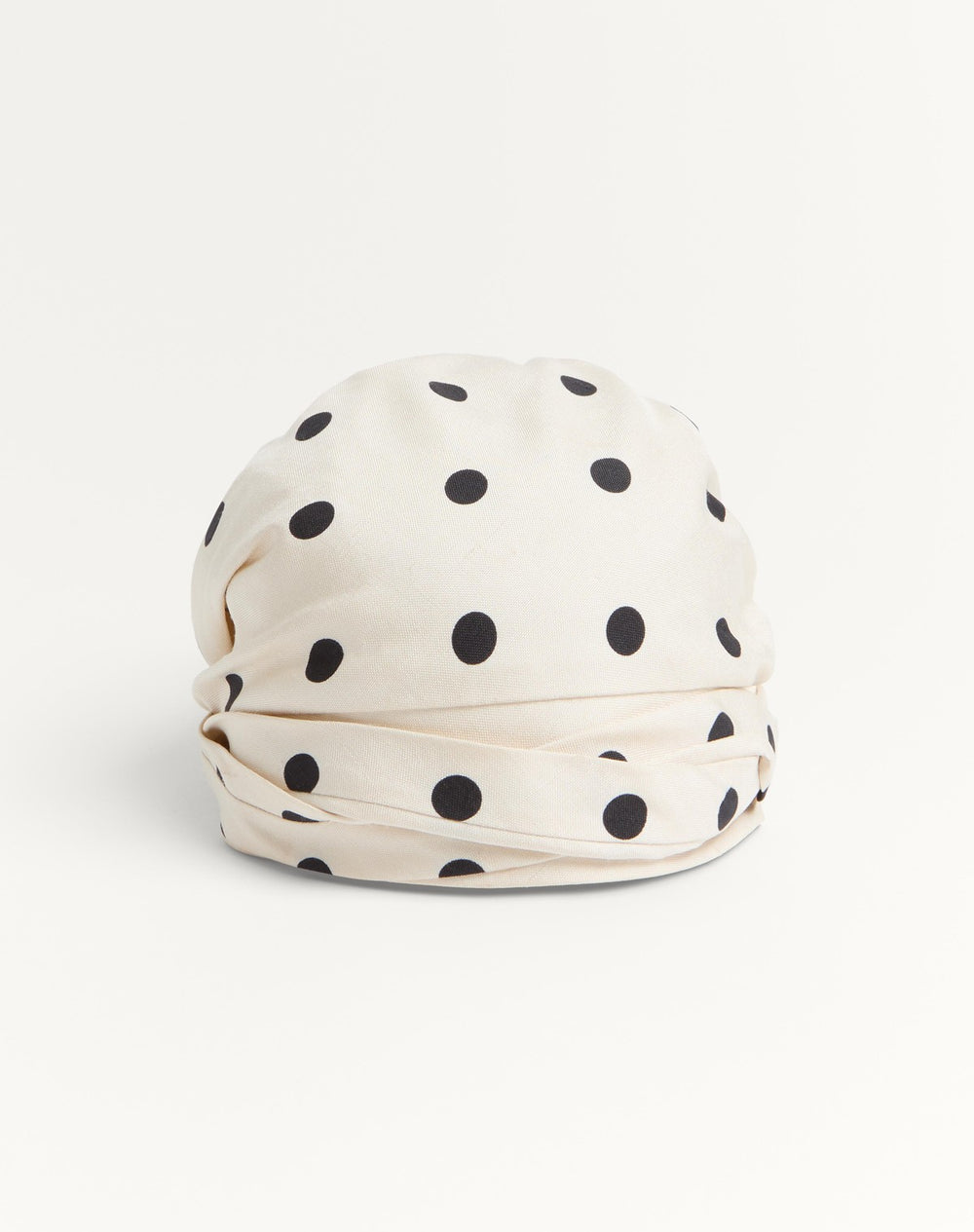 Turbante Foulard Con Treccia In Seta Con Stampa Pois 