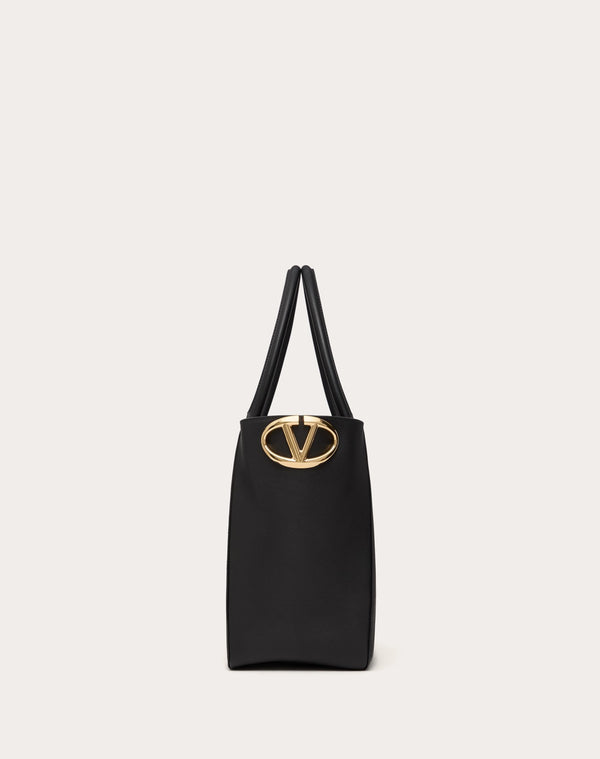 Borsa Shopping Vlogo Side In Vitello Nappato