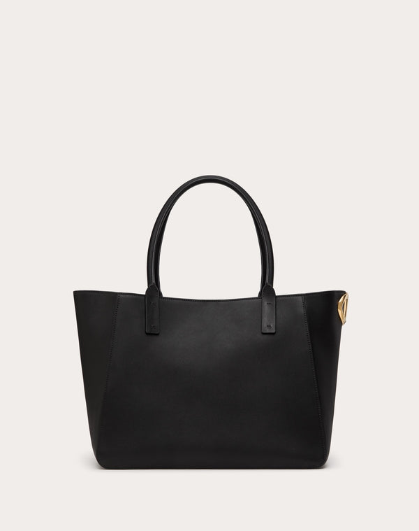 Borsa Shopping Vlogo Side In Vitello Nappato