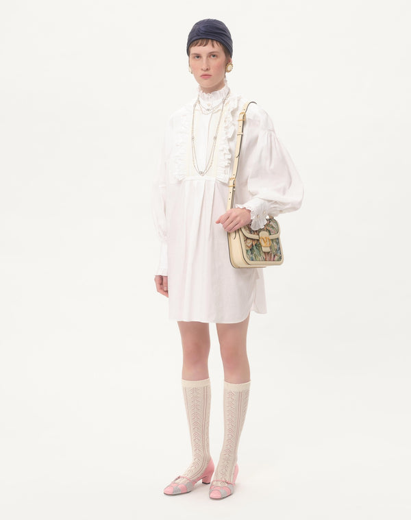 Abito Corto In Cotone E Lino 