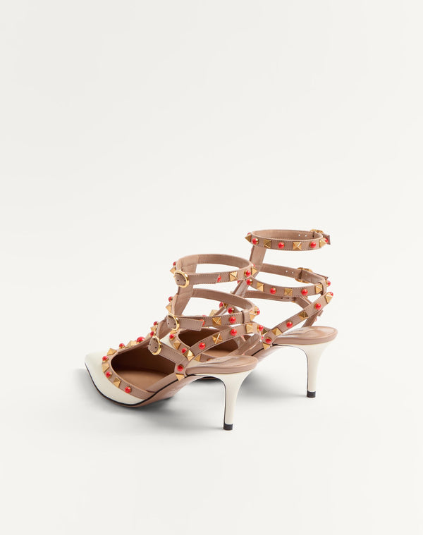 Décolleté Rockstud In Vitello Con Pietre Cabochon 65Mm