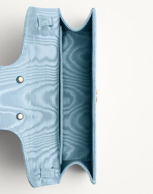 Clutch Valentino Garavani Locò In Tessuto Moiré Con Logo Gioiello