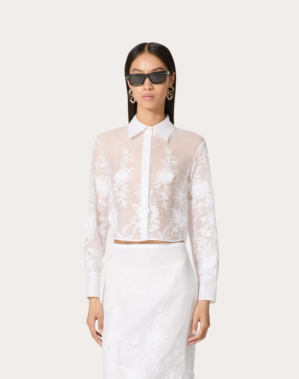 Camicia In Camellia Organdis 