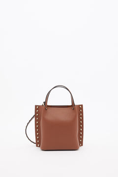 BORSA SHOPPING PICCOLA ROCKSTUD IN VITELLO GRANATO
