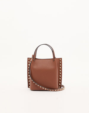 BORSA SHOPPING PICCOLA ROCKSTUD IN VITELLO GRANATO 