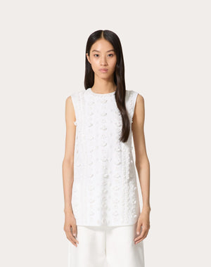 Top In Compact Popeline Ricamato