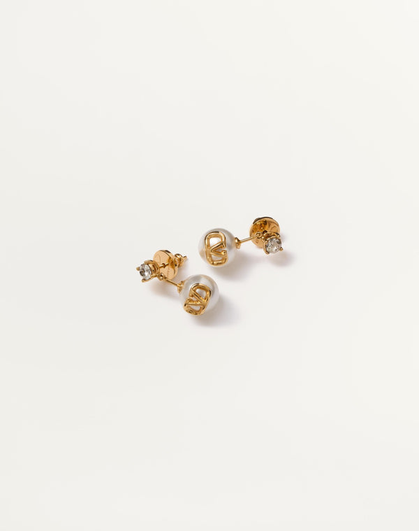 Orecchini Vlogo Signature In Metallo, Cristalli Swarovski® E Perle In Resina