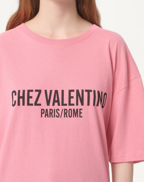 T-Shirt In Jersey Cotton Con Stampa Chez Valentino