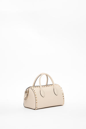 BORSA A MANO ROCKSTUD IN VITELLO GRANATO