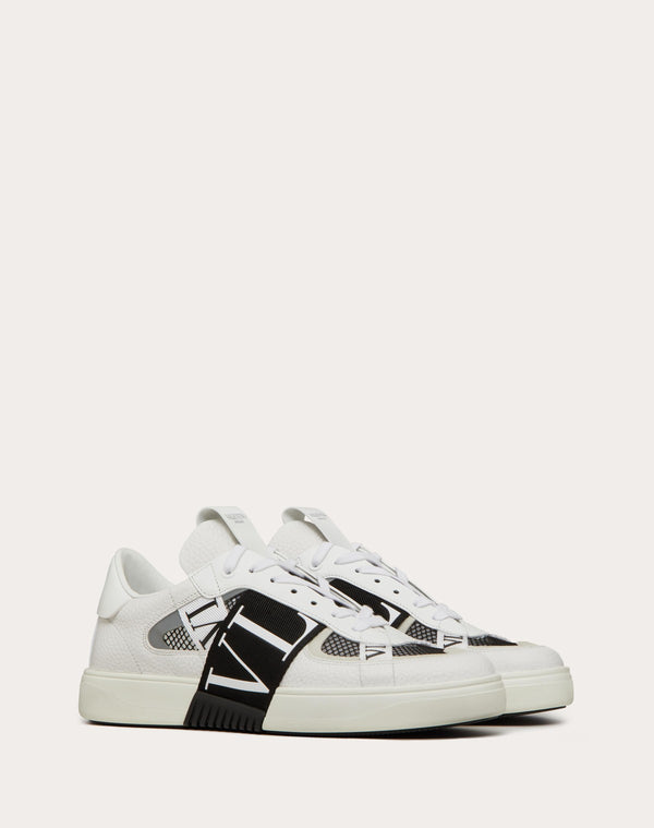 Sneaker Low-Top Vl7N In Vitello, Tessuto Rete E Nastri