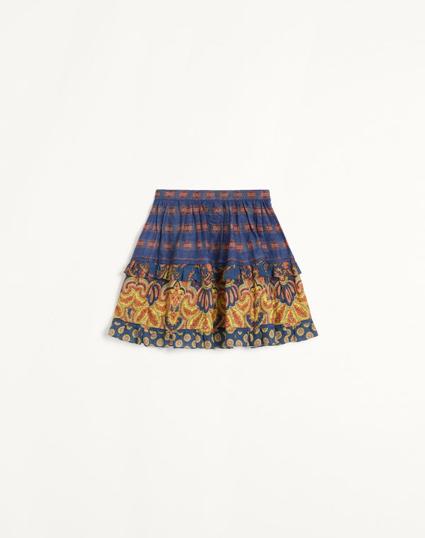 Gonna In Lino Paisley Medaglioni Voyage Imaginaire 