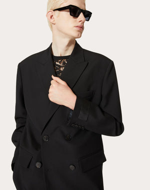 Giacca Doppiopetto In Lana Con Etichetta Sartoriale Maison Valentino