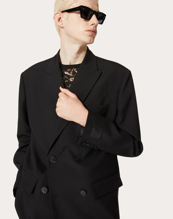 Giacca Doppiopetto In Lana Con Etichetta Sartoriale Maison Valentino