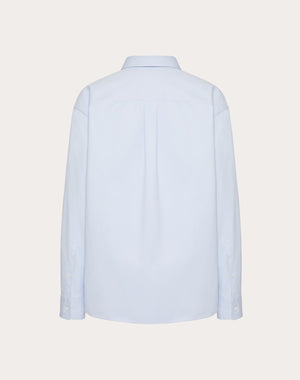 Camicia In Cotone Tecnico Con Ricamo Valentino