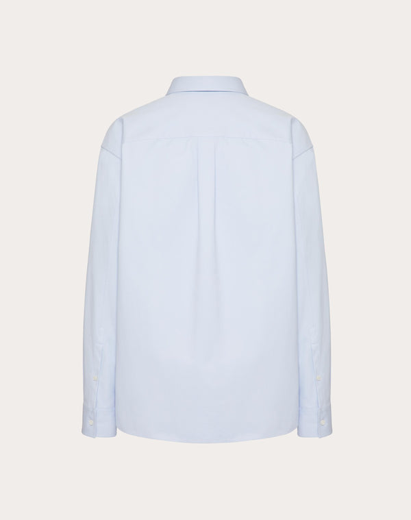 Camicia In Cotone Tecnico Con Ricamo Valentino