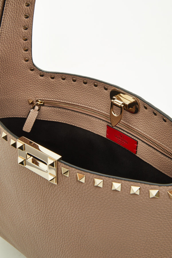 Borsa Hobo Piccola Rockstud In Vitello Granato