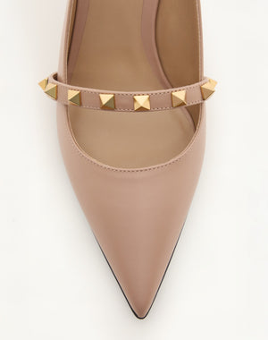 DÉCOLLETÉ SLINGBACK ROCKSTUD CON TACCO SCULTURA IN VITELLO 70MM