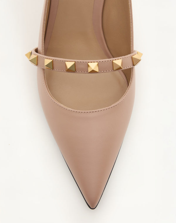 DÉCOLLETÉ SLINGBACK ROCKSTUD CON TACCO SCULTURA IN VITELLO 70MM