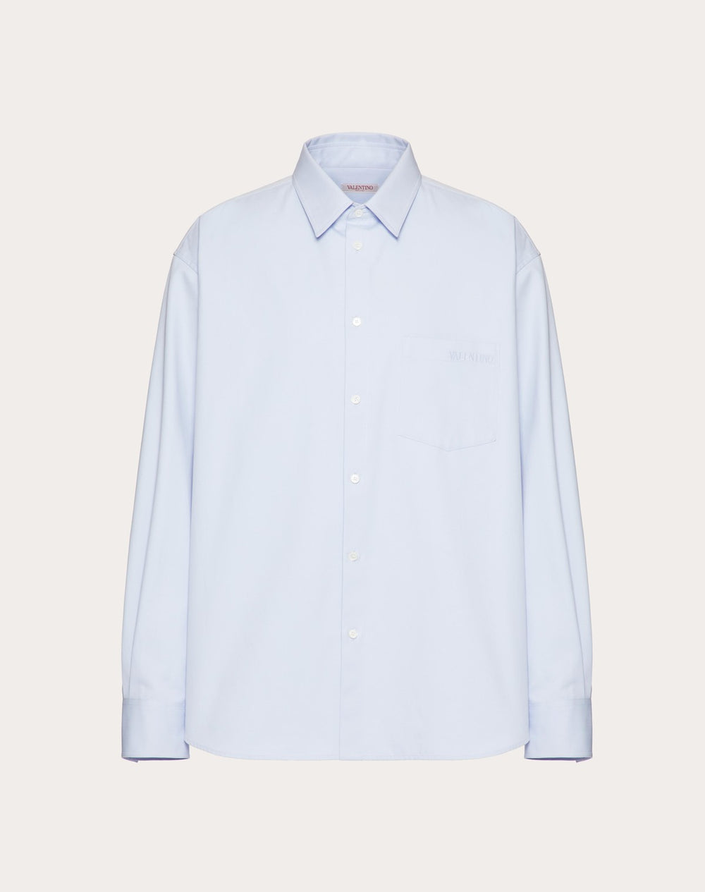 Camicia In Cotone Tecnico Con Ricamo Valentino