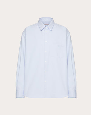 Camicia In Cotone Tecnico Con Ricamo Valentino