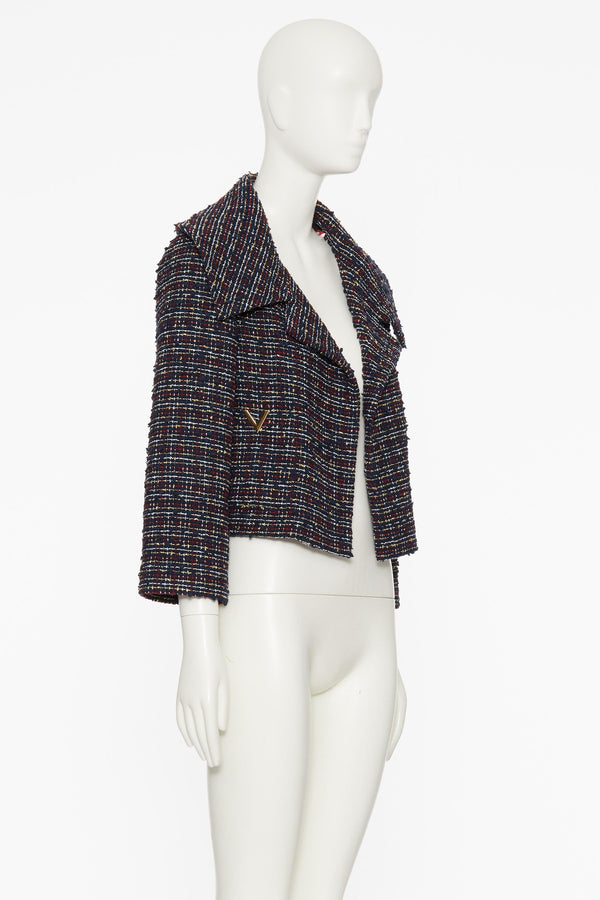 Giacca In Cotton Color Tweed