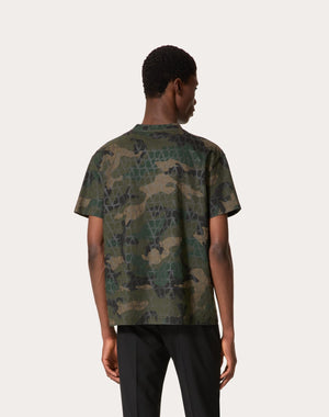 T-Shirt In Cotone Con Stampa Toile Iconographe Camouflage