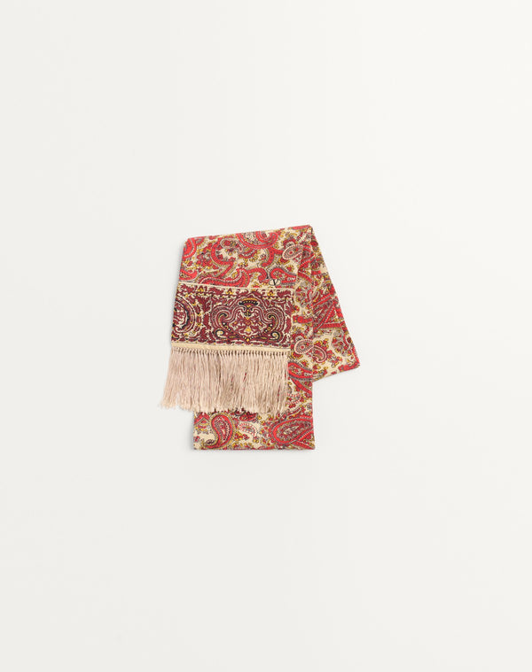 Scarf Bandeaux Voyage Imaginaire In Seta Con Frange