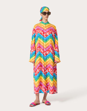 Abito Midi In Popeline Valentino Chevron24 