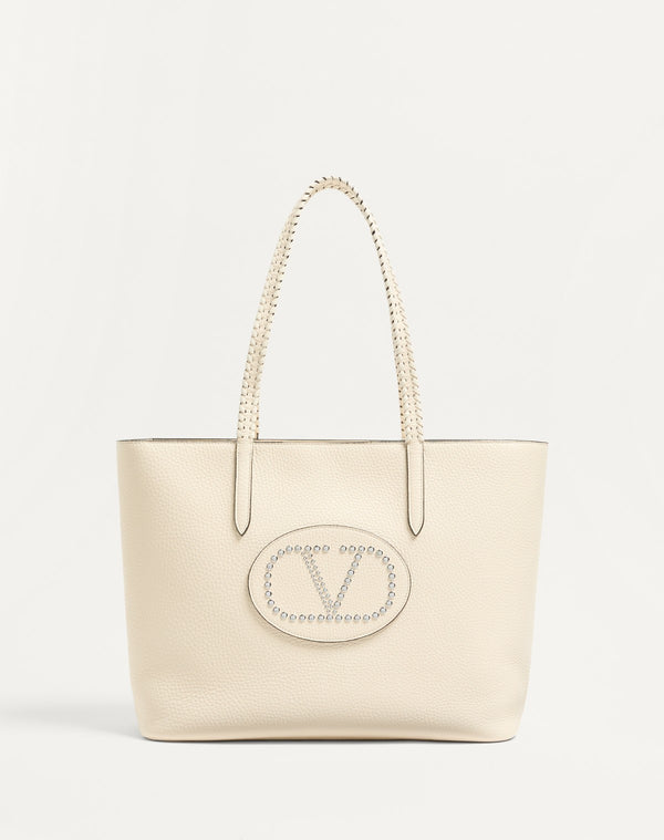 Borsa Shopping Valentino Garavani Nellcôte In Vitello Granato