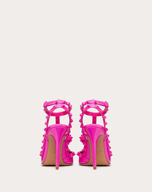 Décolleté Rockstud In Vernice Con Cinturini E Borchie In Tono 100Mm