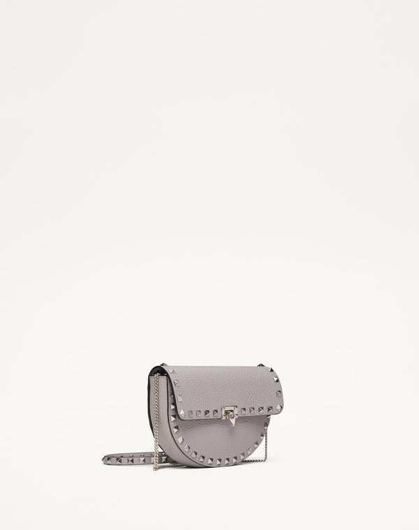 Mini Borsa A Tracolla Rockstud In Vitello Granato