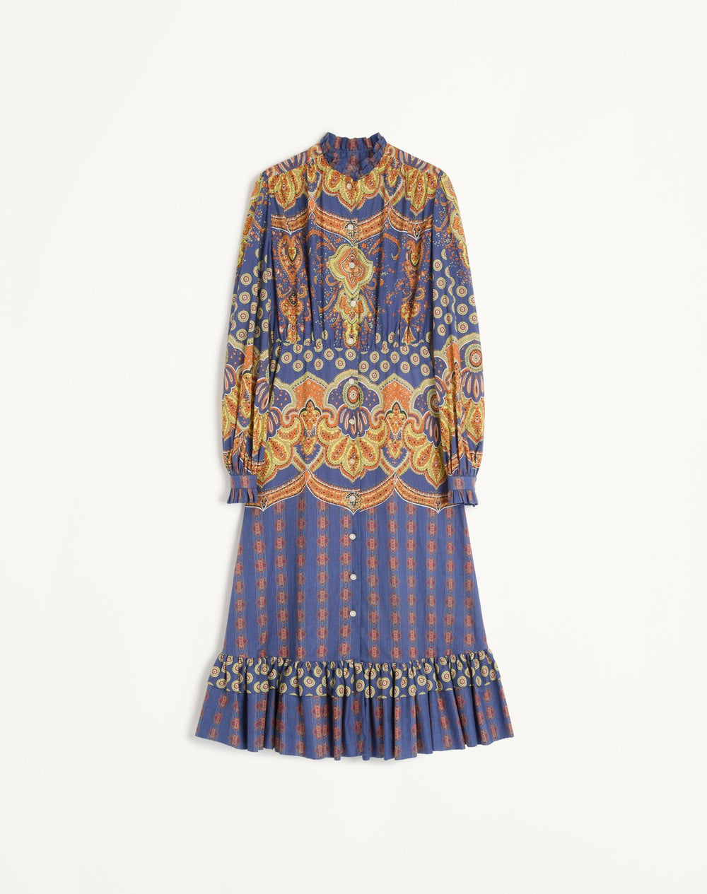 Abito midi in Mussola di Cotone stampato