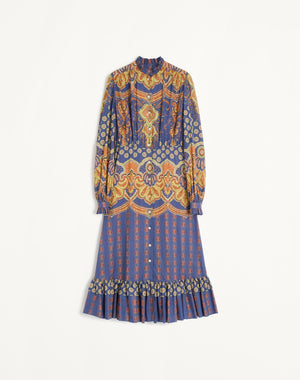 Abito midi in Mussola di Cotone stampato