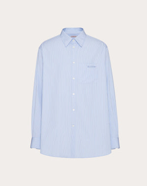 Camicia Manica Lunga In Cotone Con Ricamo Valentino