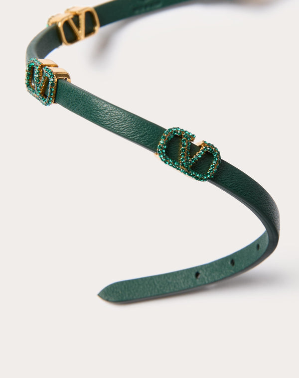 Bracciale Vlogo Signature Valentino Garavani In Pelle E Cristalli 