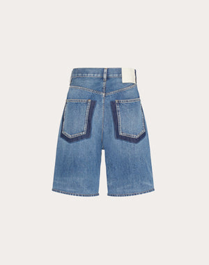 Bermuda In Medium Blue Denim Riserva 